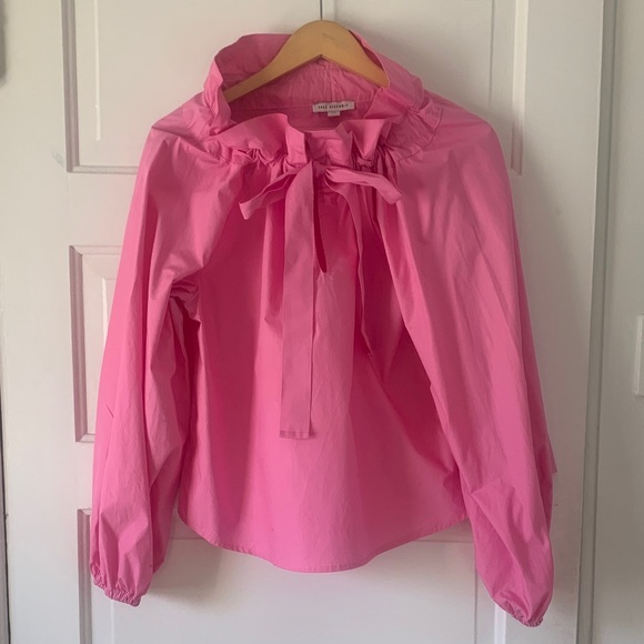 ❤️ Free Assembly Pink Ruffle Neck Top - Picture 2 of 2